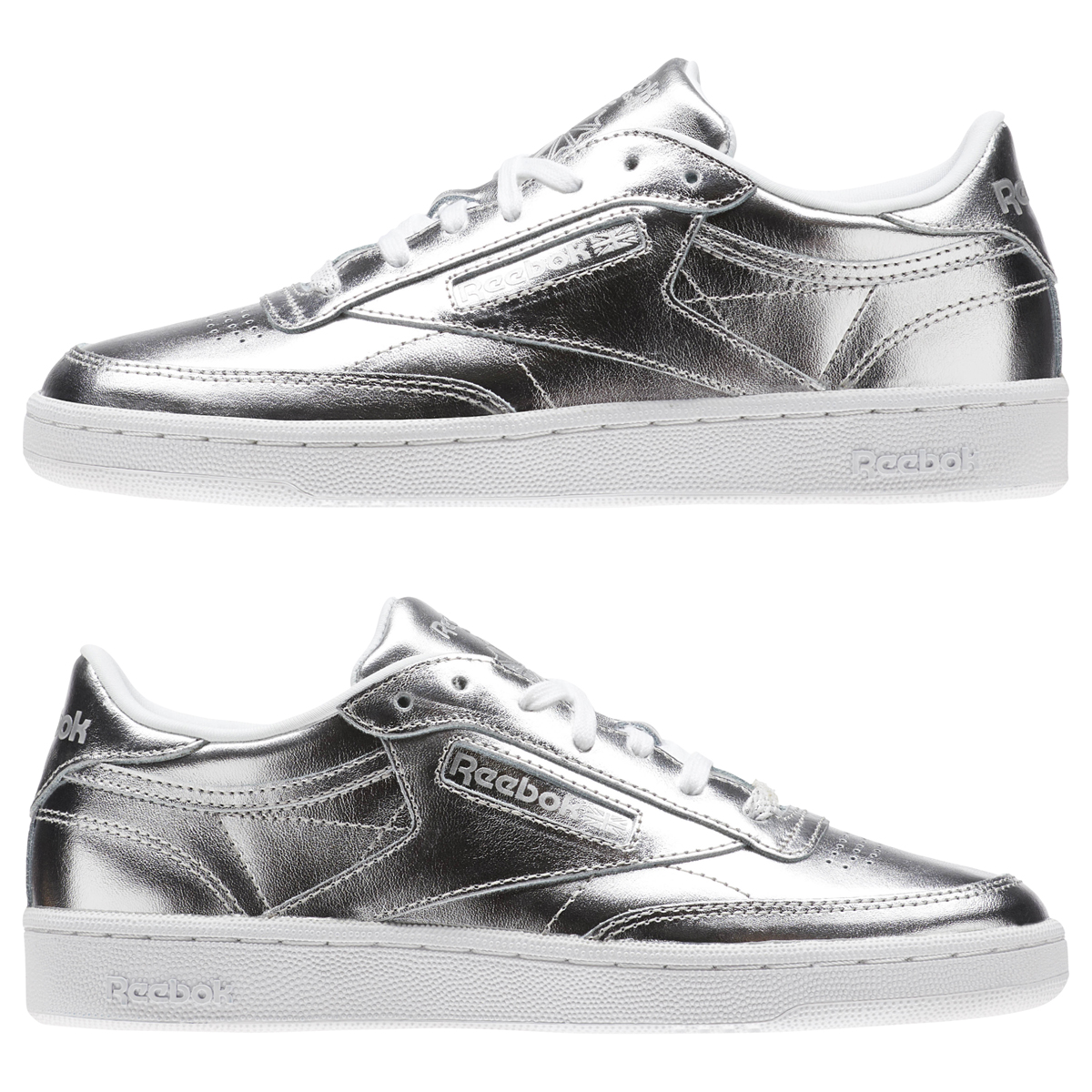 Reebok club c 85 s deals shine silver
