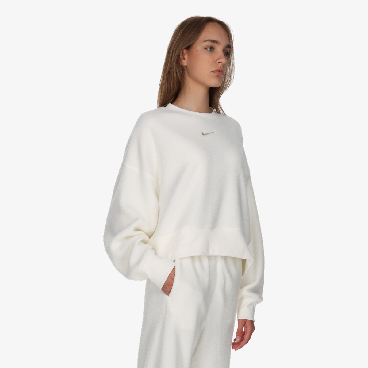 NIKE Majica bez kragne W NSW PLSH MOD CROP CREW 