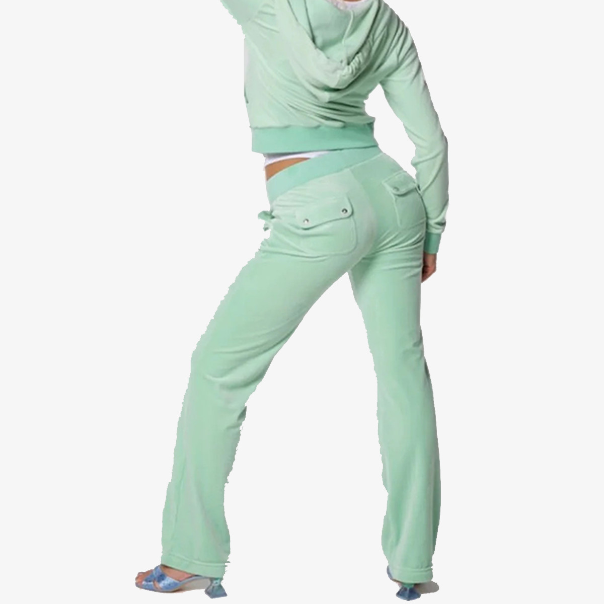 JUICY COUTURE Donji dio trenirke STRAIGHT LEG TRACK PANT WITH POCKET 