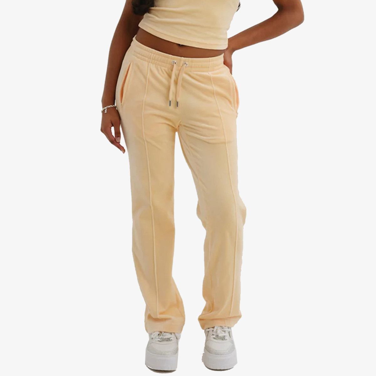 JUICY COUTURE Donji dio trenirke VELOUR TRACK PANT WITH DIAMANTE BRANDIN 