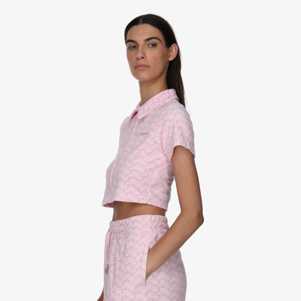 JUICY COUTURE Majica kratkih rukava TOWELLING SHIRT WITH MONOGRAM PRINT 