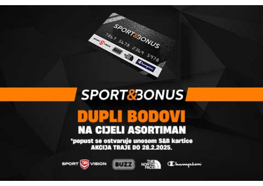 Iskoristi svoju Sport&Bonus karticu i do 28. veljače odnesi duple bodove!