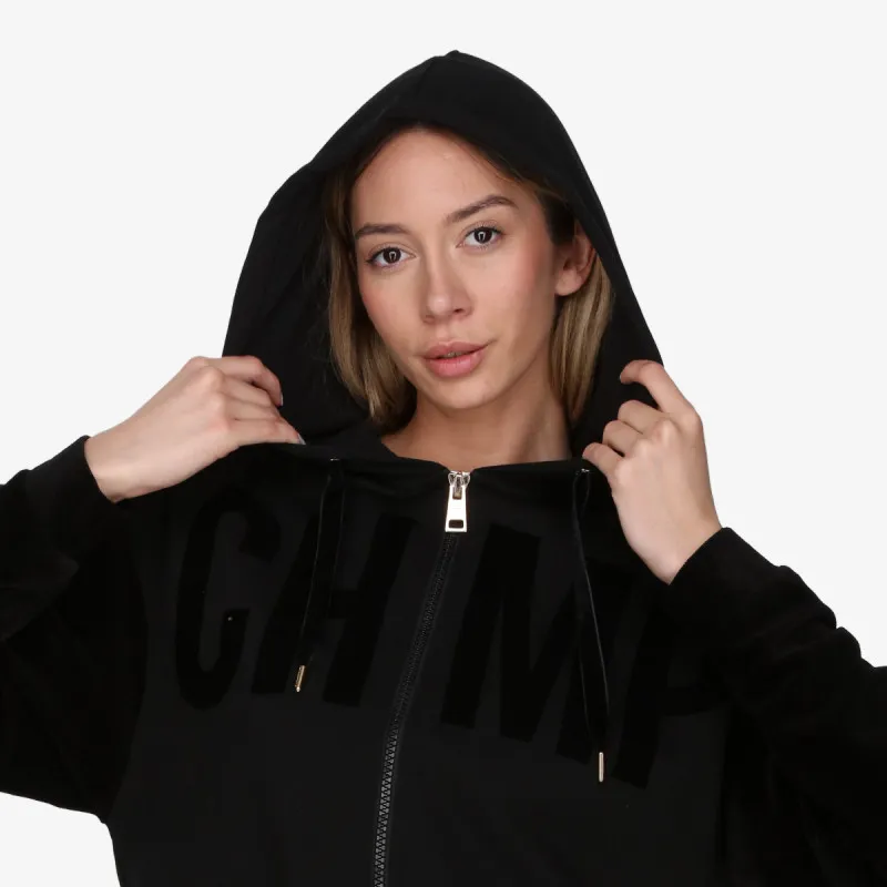 CHAMPION Majica s kapuljačom na patent LADY VELOUR FULL ZIP HOODY 