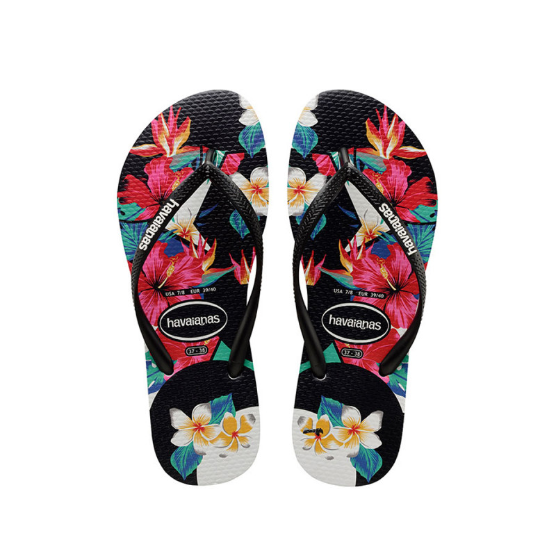 HAVAIANAS Japanke SLIM TROPICAL FLORAL BLACK Buzz Sneaker