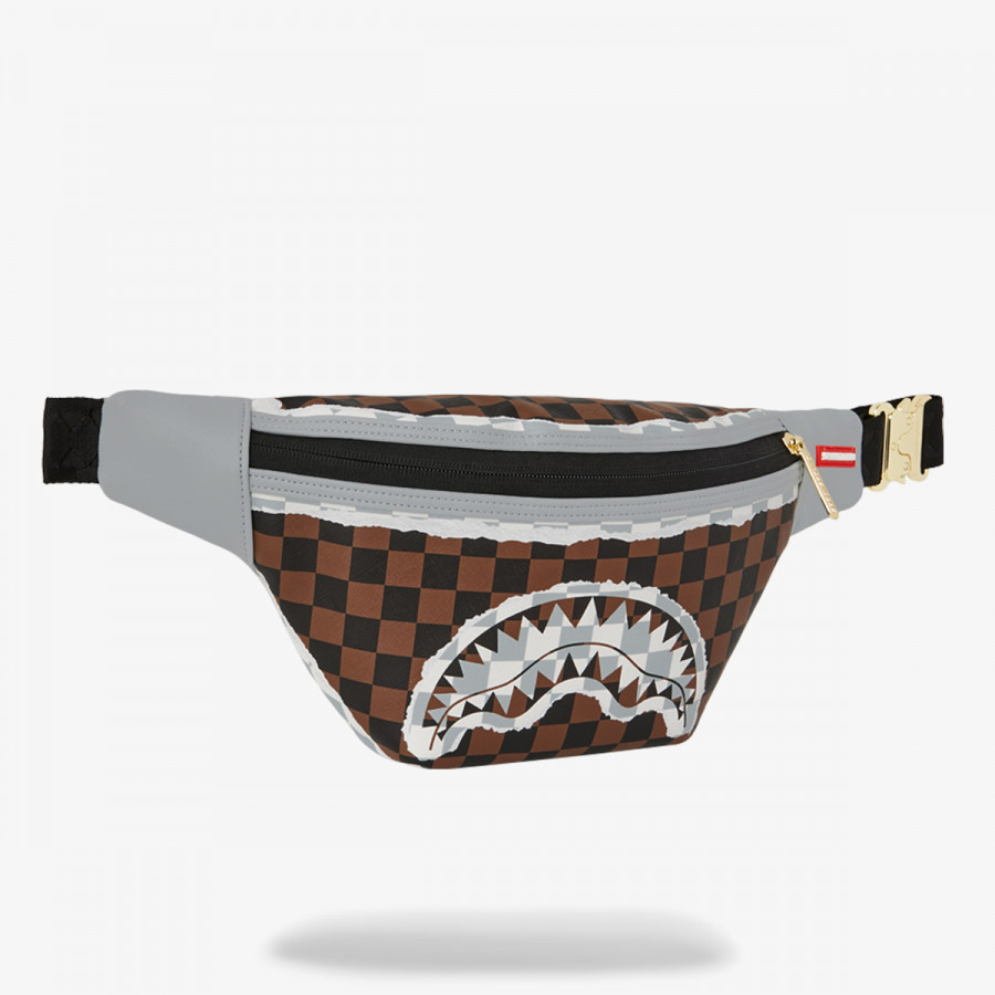 SPRAYGROUND Torbica oko struka CREAM AND BROWN TEAR CHECK CROSSBODY 