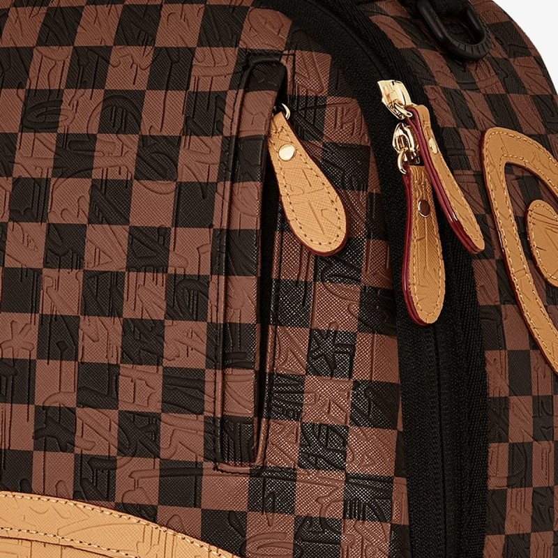 SPRAYGROUND Ruksak EMBOSSED CHECK BROWN BACKPACK 