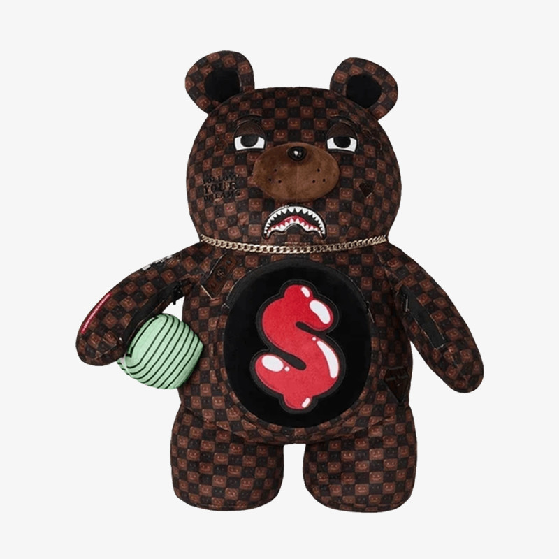 SPRAYGROUND Ruksak SHARKS IN PARIS WTF BUBBLE BROWN CHECK M 
