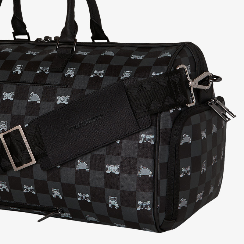 SPRAYGROUND Torba GRAY PEEKING CHARACTER CHECK DUFFLE 