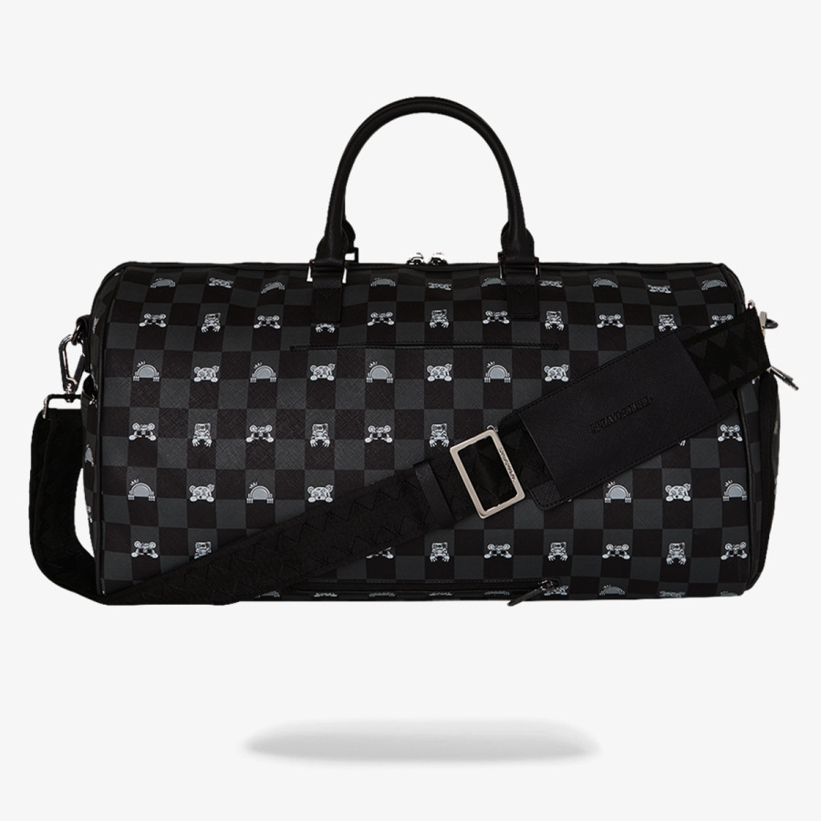 SPRAYGROUND Torba GRAY PEEKING CHARACTER CHECK DUFFLE 