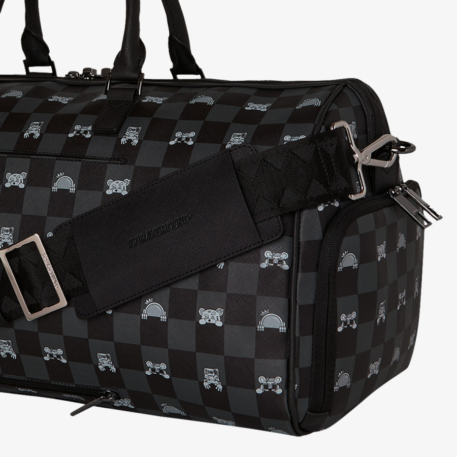 SPRAYGROUND Torba GRAY PEEKING CHARACTER CHECK DUFFLE 
