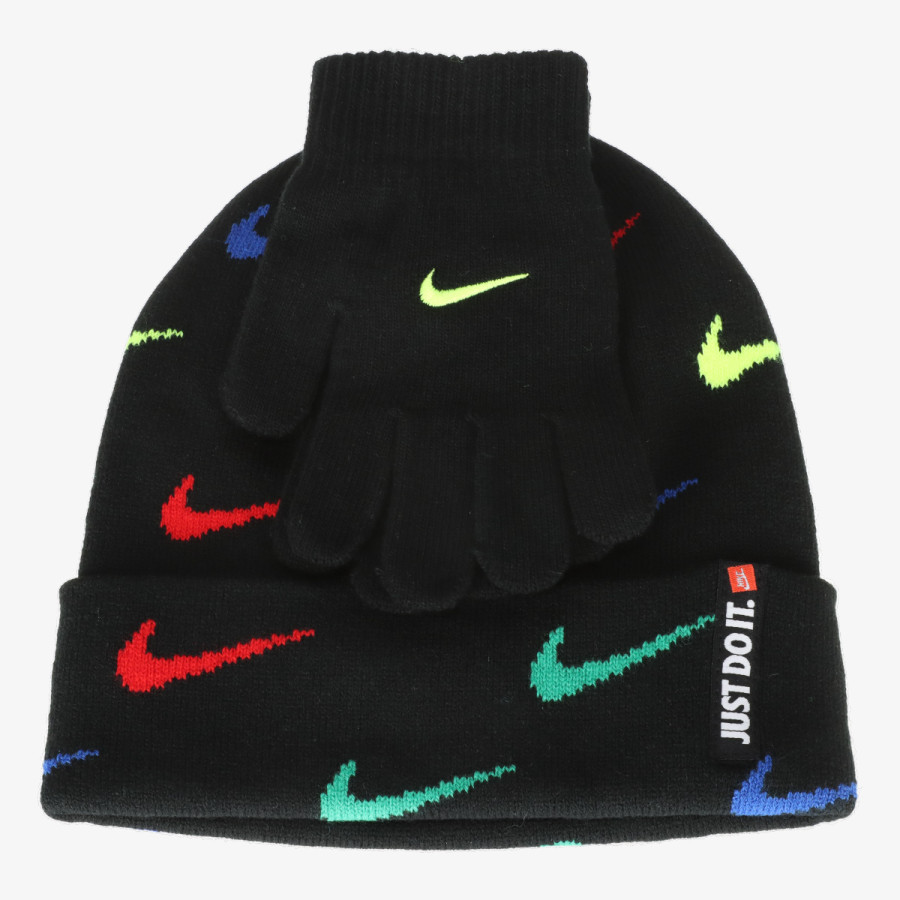 NIKE Kapa SWOOSH REPEAT BEANIE SET 