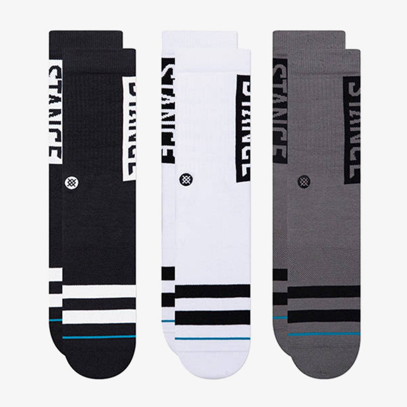 STANCE Čarape A556C20OG3-BLW STANCE OG 3 PACK BLACKWHI 