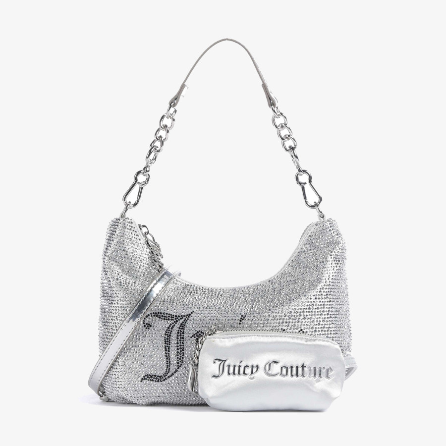 JUICY COUTURE Torba ESTELLE S. HOBO POLYESTER/PU Silver 