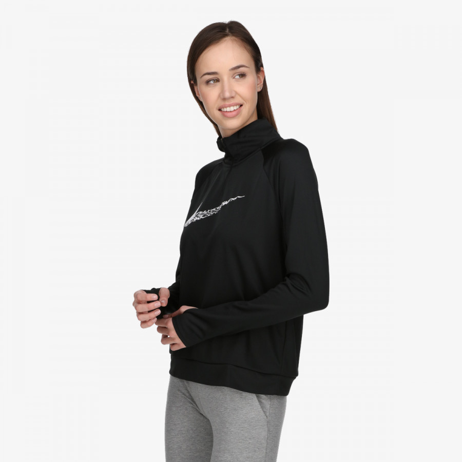 NIKE Majica dugih rukava s polu patentom W NK DF SWOOSH RUN MDLYR 