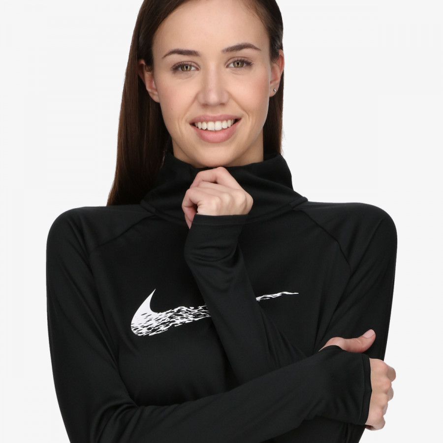NIKE Majica dugih rukava s polu patentom W NK DF SWOOSH RUN MDLYR 
