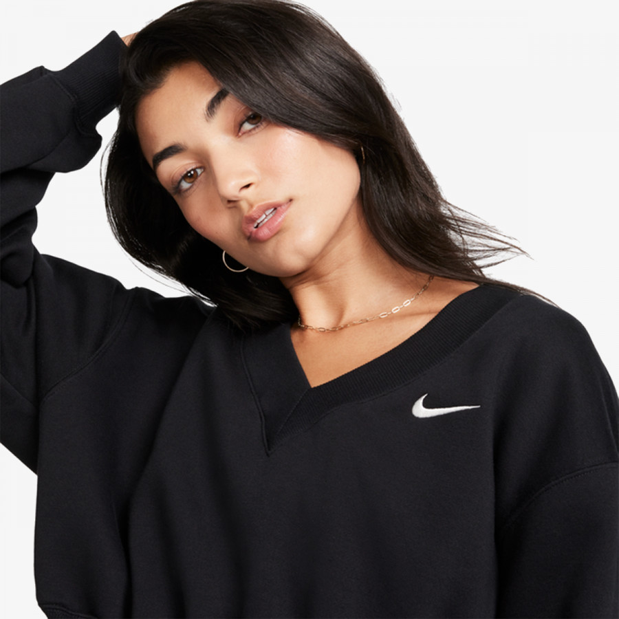 NIKE Majica dugih rukava W NSW PHNX FLC CROP VNECK 