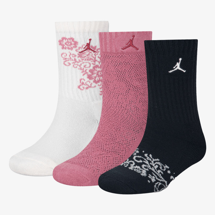 JORDAN Čarape JHG FLORAL LACE 3PK CREW 