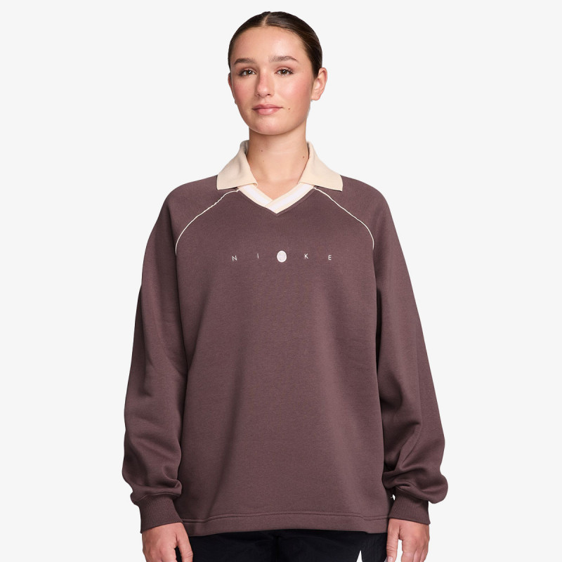 NIKE Majica bez kragne W NSW PHNX FLC OS GX POLO TOP 