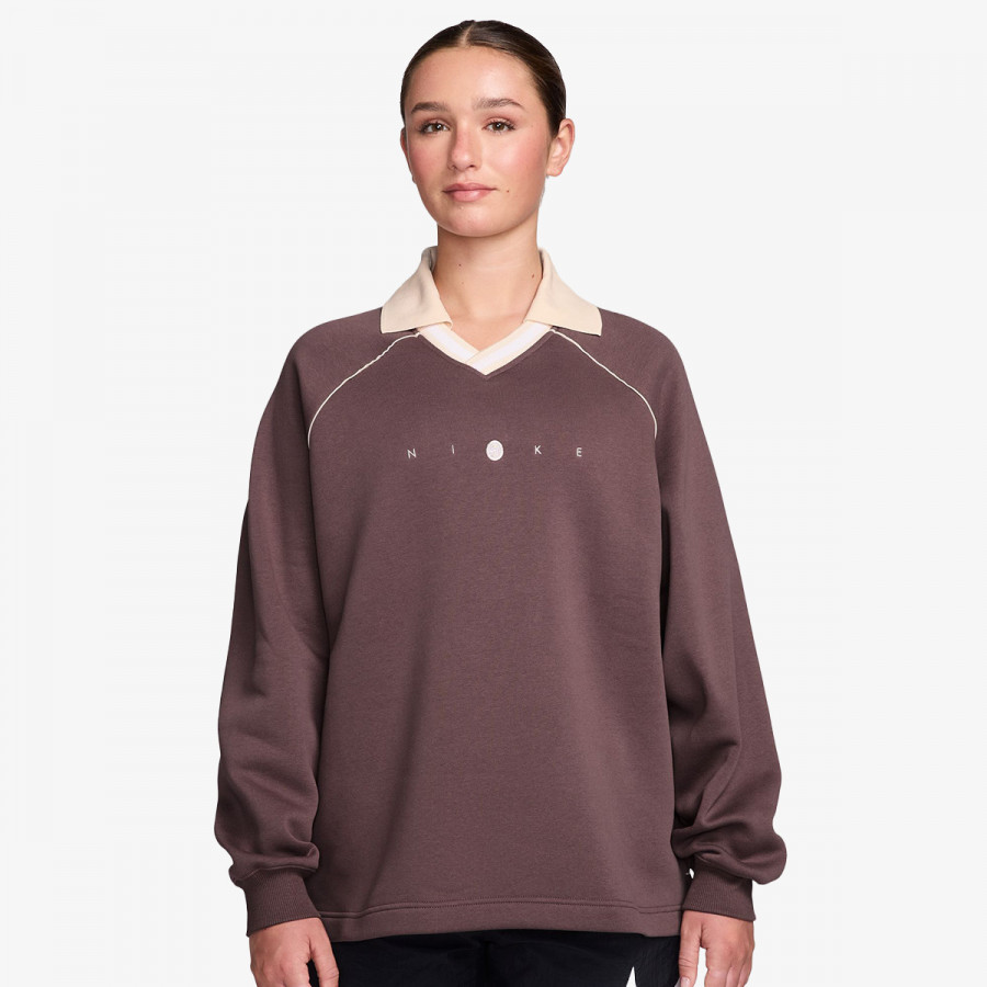 NIKE Majica bez kragne W NSW PHNX FLC OS GX POLO TOP 