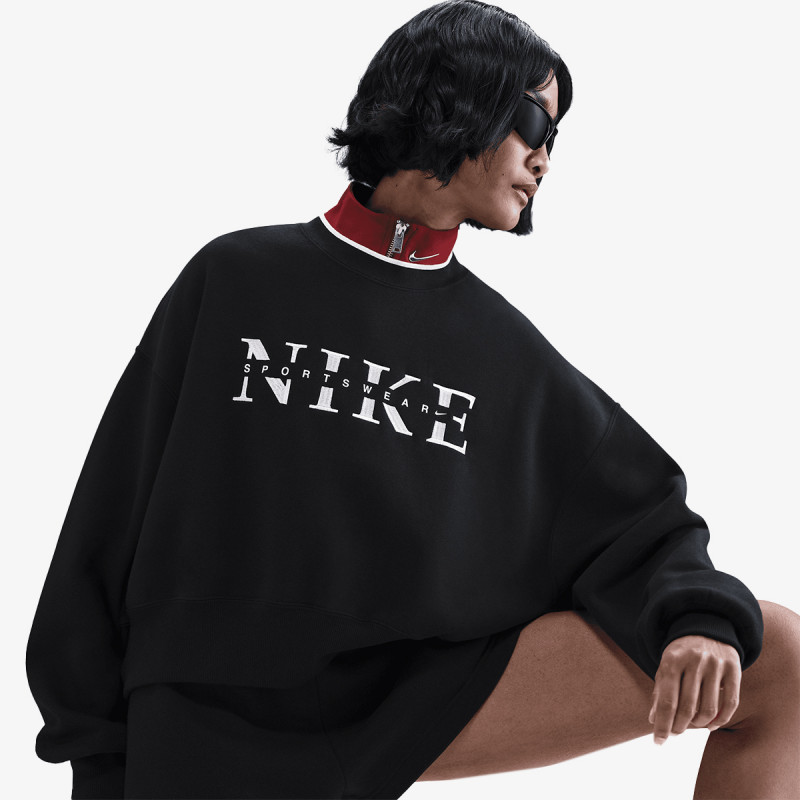 NIKE Majica bez kragne W NSW PHNX FLC CREW GLS 