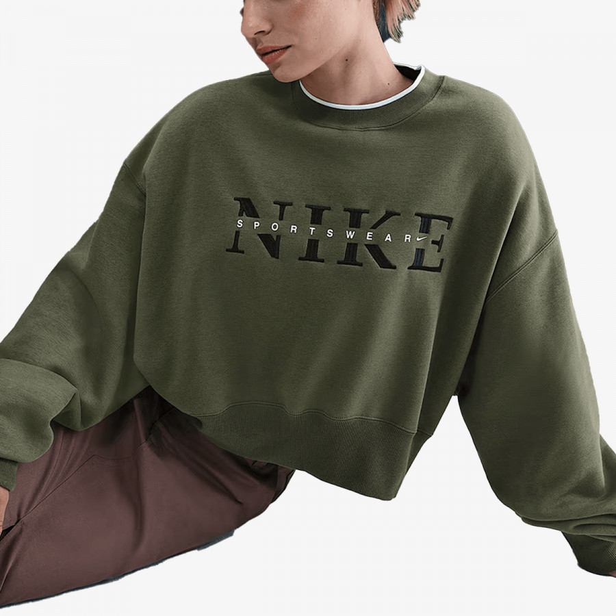 NIKE Majica bez kragne W NSW PHNX FLC CREW GLS 