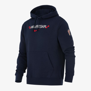 NIKE Majica s kapuljačom CRO M NK PO CLUB HOODIE FT-OBSIDIAN/WHIT 