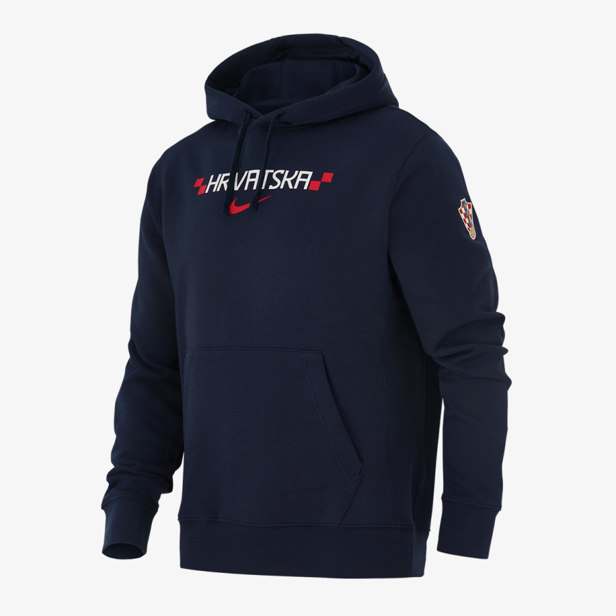 NIKE Majica s kapuljačom CRO M NK PO CLUB HOODIE FT-OBSIDIAN/WHIT 