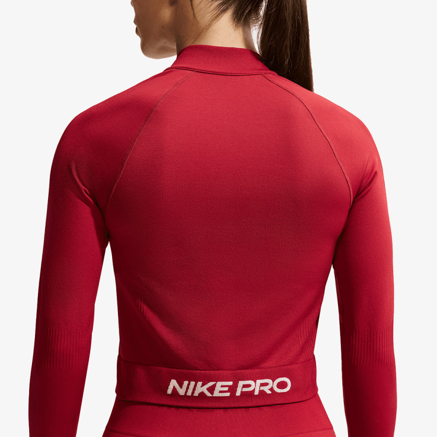 NIKE Majica dugih rukava s patentom W NP DF SMLS FZ MIDLAYER WT 