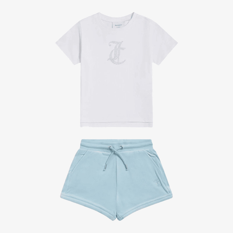 JUICY COUTURE Komplet za djecu JC Logo Tee & Velour Short Set 