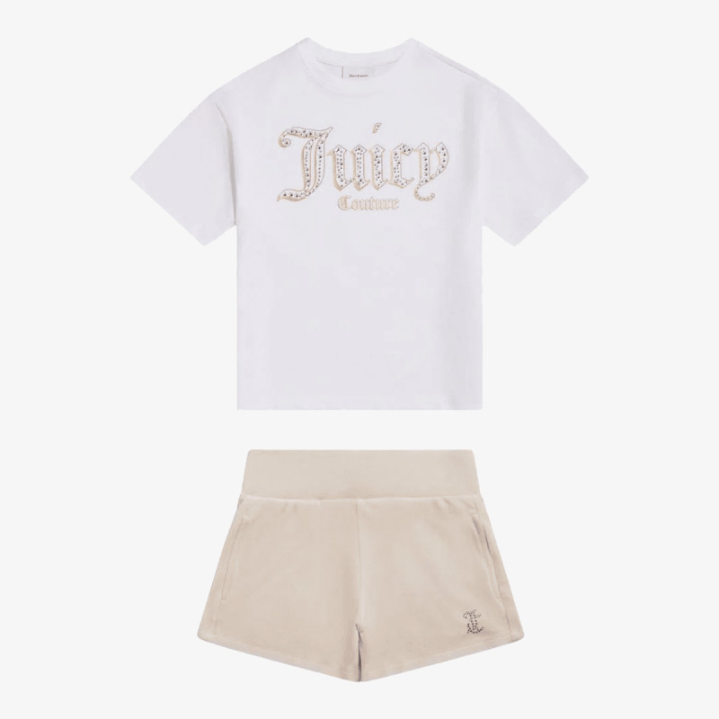 JUICY COUTURE Komplet za djecu Oversize Tee & Velour Short Set 