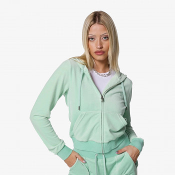 JUICY COUTURE Majica dugih rukava s patentom ZIP THROUGH HOODIE WITH  ZIP PULL &  JC 