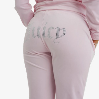 JUICY COUTURE Donji dio trenirke VELOUR TRACK PANT WITH DIAMANTE BRANDIN 