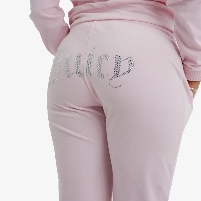 JUICY COUTURE Donji dio trenirke VELOUR TRACK PANT WITH DIAMANTE BRANDIN 