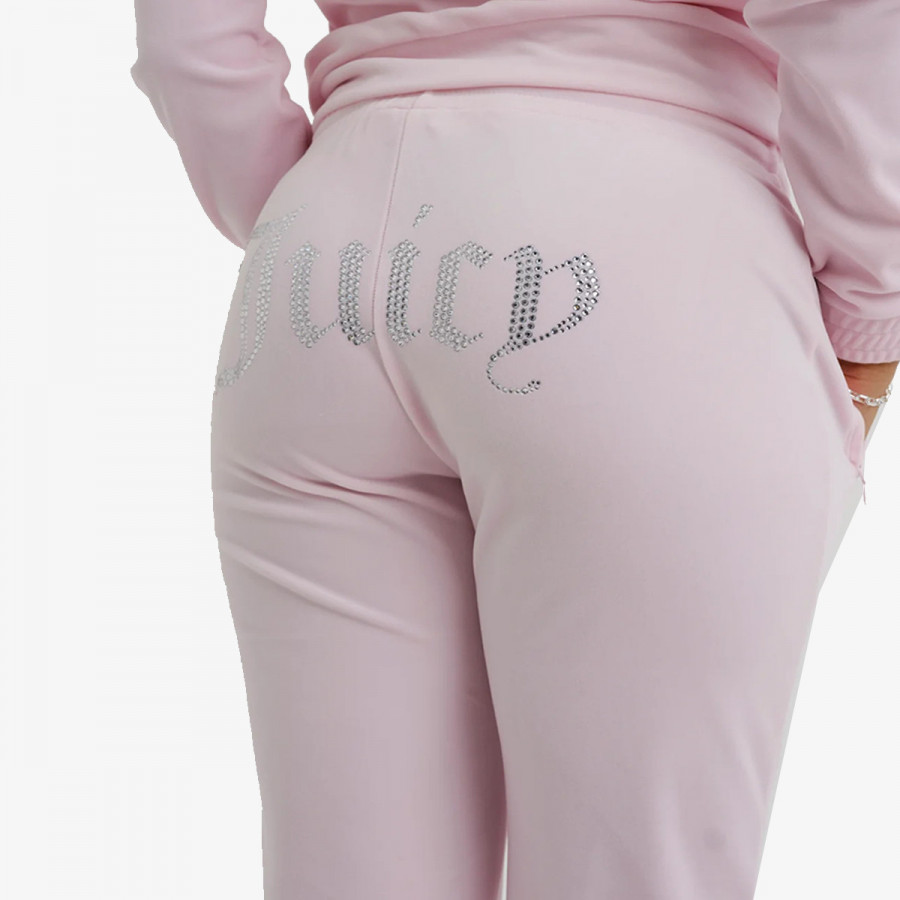 JUICY COUTURE Donji dio trenirke VELOUR TRACK PANT WITH DIAMANTE BRANDIN 