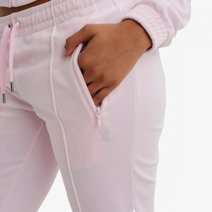 JUICY COUTURE Donji dio trenirke VELOUR TRACK PANT WITH DIAMANTE BRANDIN 