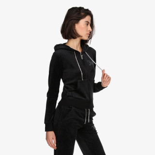 JUICY COUTURE Majica s kapuljačom na patent DIAMANTE TRIM ROBERTSON 