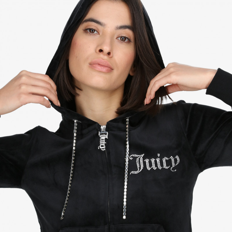 JUICY COUTURE Majica s kapuljačom na patent DIAMANTE TRIM ROBERTSON 