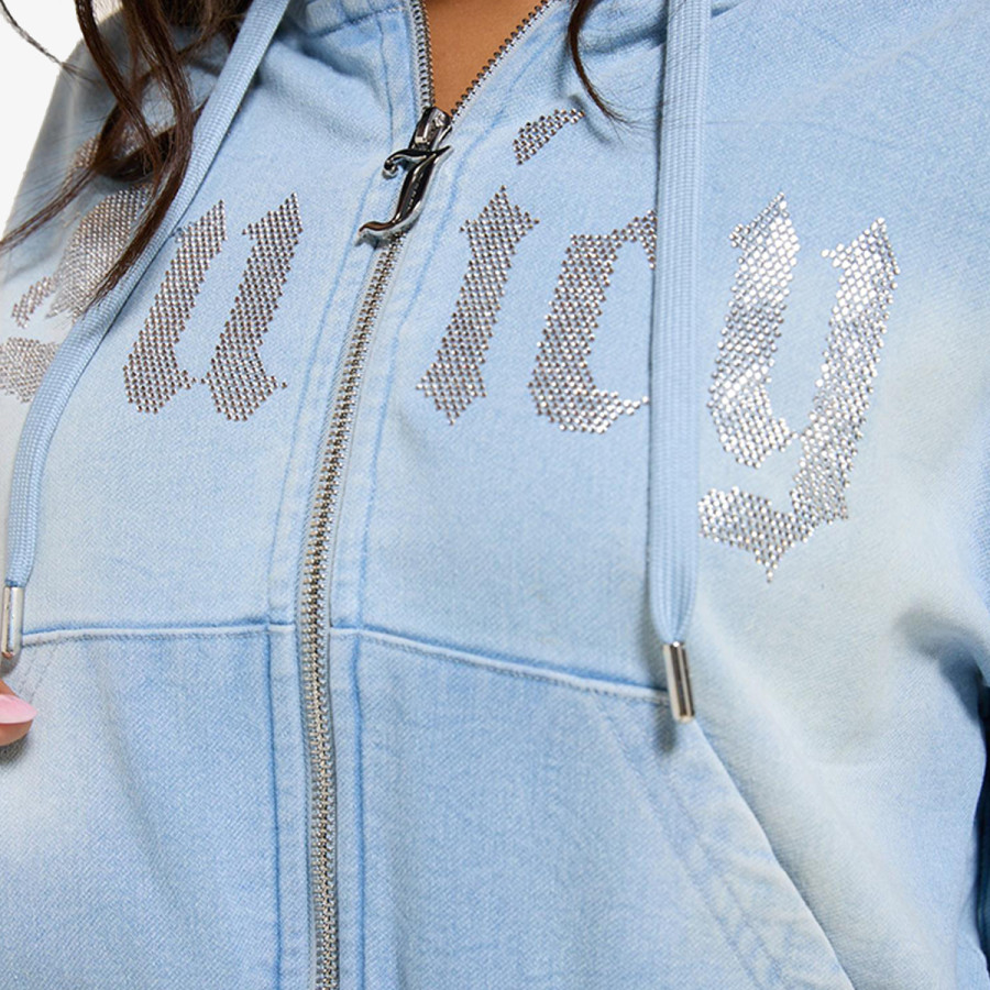 JUICY COUTURE Majica s kapuljačom na patent STONE WASH ICCLE 