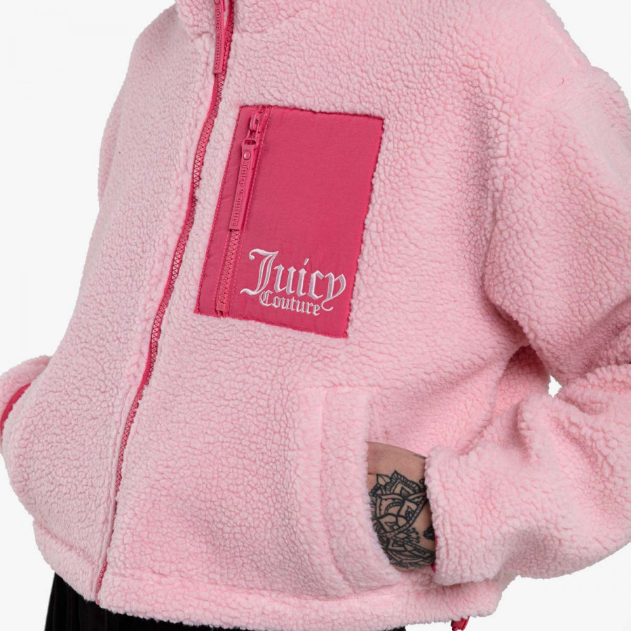 JUICY COUTURE Majica dugih rukava s patentom Nelly Sherpa 