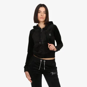 JUICY COUTURE Majica dugih rukava s patentom JUICY COUTURE Majica dugih rukava s patentom CLASSIC VELOUR HOODIE WITH JUICY  LOGO 