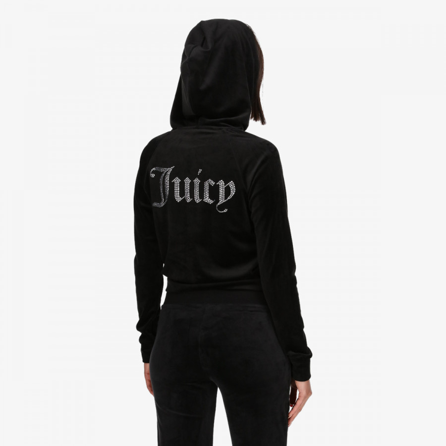 JUICY COUTURE Majica dugih rukava s patentom CLASSIC VELOUR 