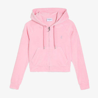 JUICY COUTURE Majica s kapuljačom na patent CLASSIC VELOUR HOODIE WITH JUICY  LOGO 