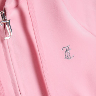 JUICY COUTURE Majica s kapuljačom na patent CLASSIC VELOUR HOODIE WITH JUICY  LOGO 