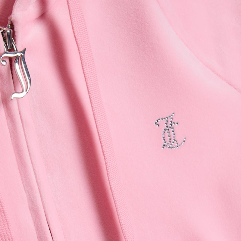JUICY COUTURE Majica s kapuljačom na patent CLASSIC VELOUR HOODIE WITH JUICY  LOGO 