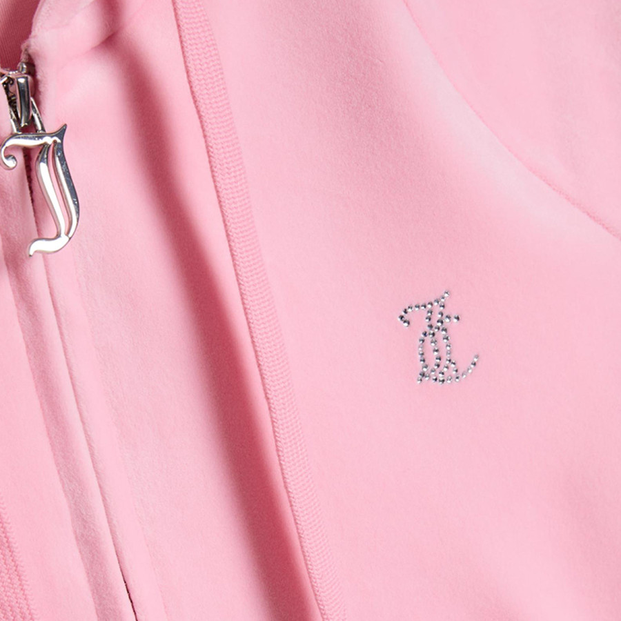 JUICY COUTURE Majica s kapuljačom na patent CLASSIC VELOUR HOODIE WITH JUICY  LOGO 