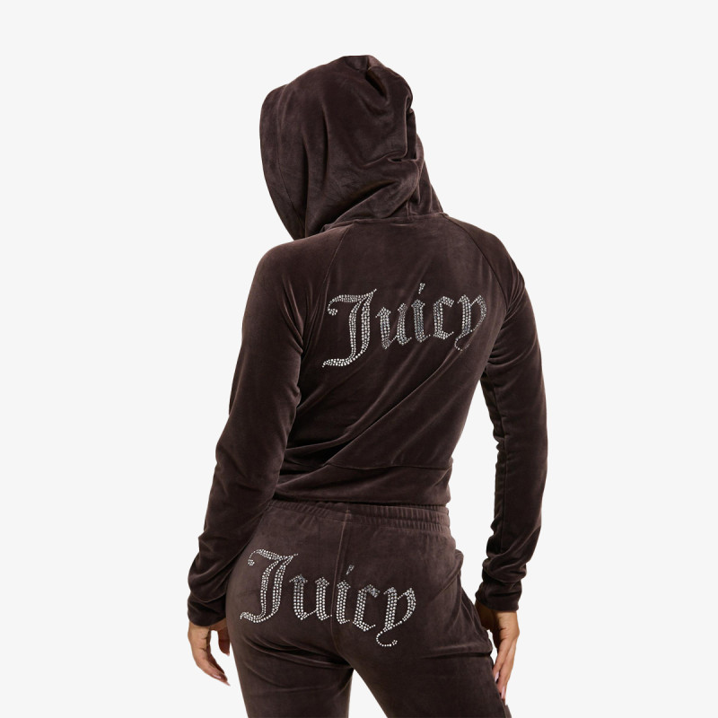 JUICY COUTURE Majica s kapuljačom na patent MADISON HOODIE 
