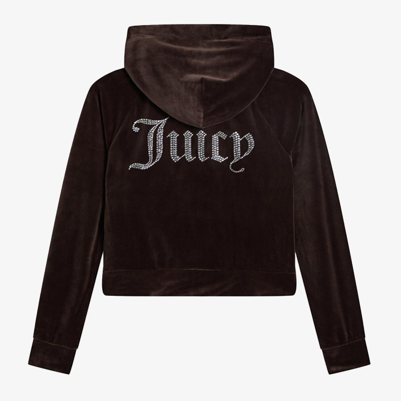JUICY COUTURE Majica s kapuljačom na patent MADISON HOODIE 