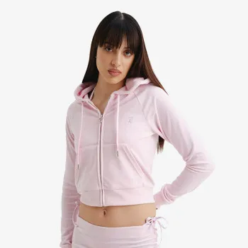 JUICY COUTURE Majica dugih rukava s patentom JUICY COUTURE Majica dugih rukava s patentom CLASSIC VELOUR HOODIE WITH JUICY  LOGO 