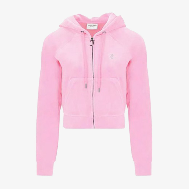 JUICY COUTURE Majica dugih rukava s patentom CLASSIC VELOUR 