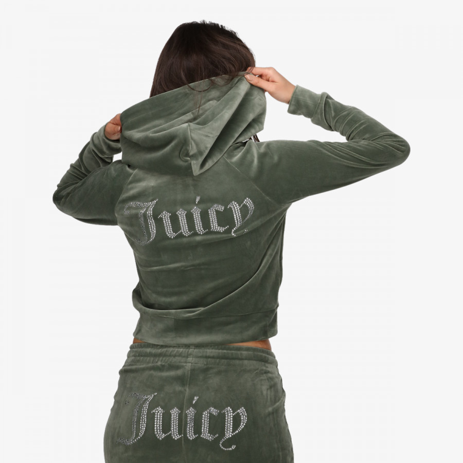 JUICY COUTURE Majica dugih rukava s patentom CLASSIC VELOUR 